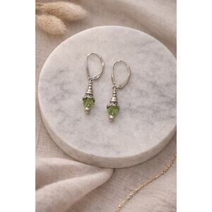 Sterling Silver Green Peridot Earrings